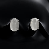 Brinco Oval Pedra Cristal